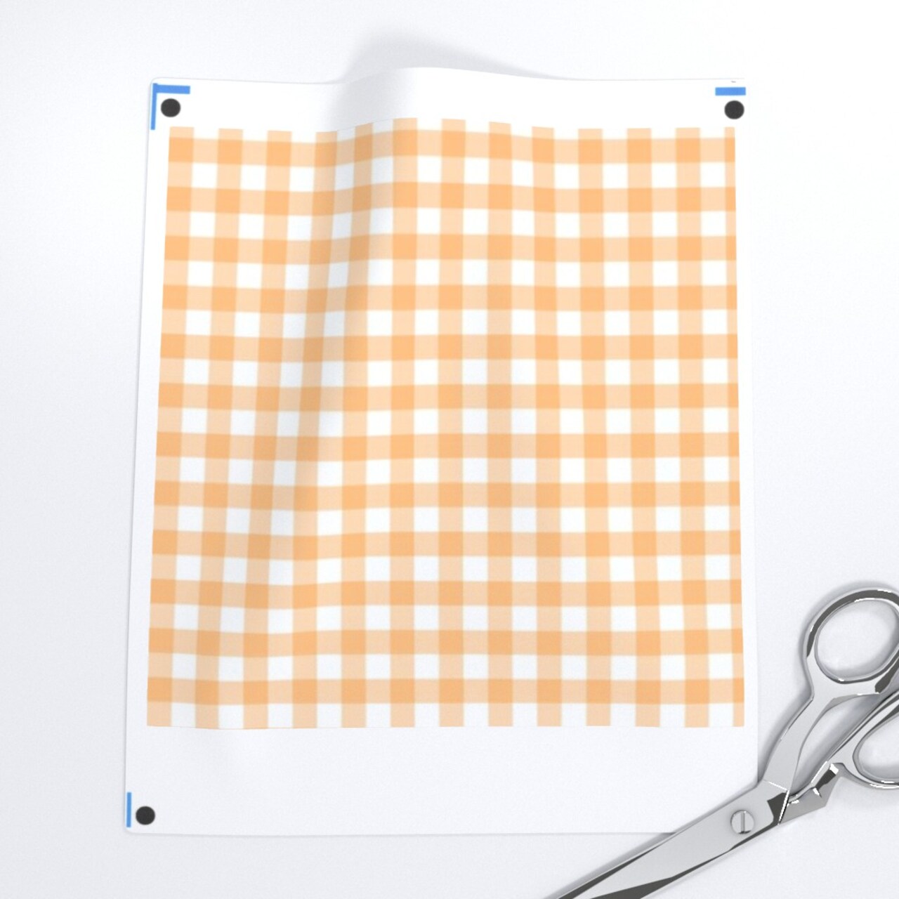 Orange Check Gingham Small Scale Cottagecore French Country Farmhouse Spring Summer Classic Traditional Custom Printed Fabric by Spoonflower Various Fabrics by the Yard or Fat Quarter